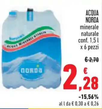 Conad ACQUA NORDA minerale naturale conf. 1,5 l x 6 pezzi offerta