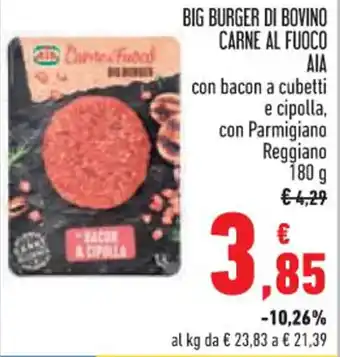 Conad BIG BURGER DI BOVINO CARNE AL FUOCO AIA 180 g offerta
