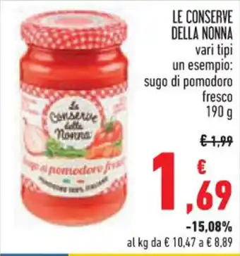 Conad LE CONSERVE DELLA NONNA vari tipi 190 g offerta