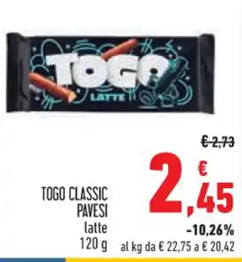 Conad TOGO CLASSIC PAVESI latte 120 g offerta