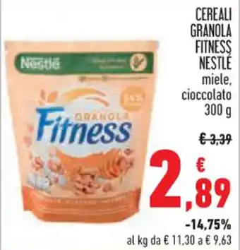 Conad CEREALI GRANOLA FITNESS NESTLÉ miele, cioccolato 300 g offerta