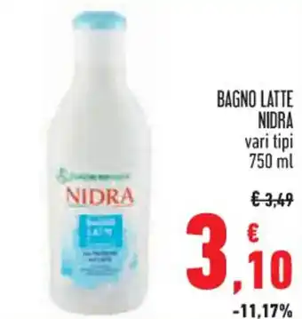Conad BAGNO LATTE NIDRA vari tipi 750 ml offerta