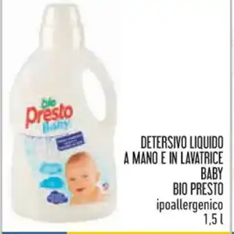 Conad DETERSIVO LIQUIDO A MANO E IN LAVATRICE BABY BIO PRESTO ipoallergenico 1,5 l offerta