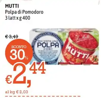 Famila MUTTI Polpa di Pomodoro 3 latt x g 400 offerta