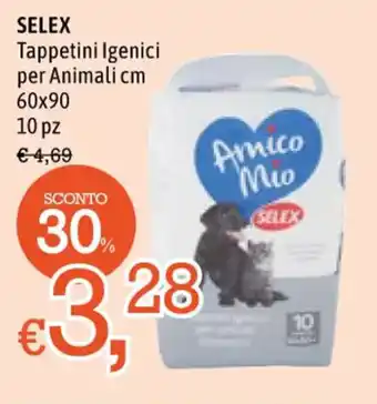 Famila SELEX Tappetini Igenici per Animali cm 60 x 90 offerta