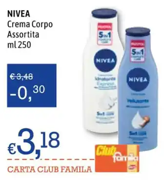 Famila NIVEA Crema Corpo Assortita ml 250 offerta