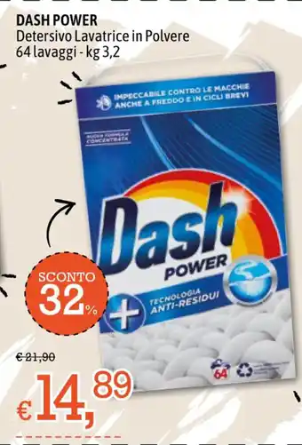 Famila DASH POWER Detersivo Lavatrice in Polvere 64 lavaggi - kg 3,2 offerta
