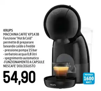 Famila KRUPS MACCHINA CAFFE' KP1A3B Funzione "Hot & Cold" offerta