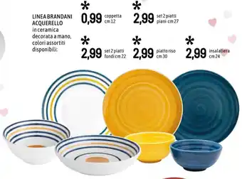 Famila LINEA BRANDANI ACQUERELLO set 2 piatti fondi cm 22 offerta