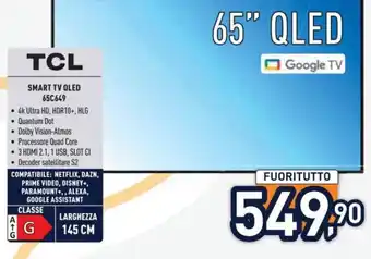 Unieuro TCL SMART TV QLED offerta
