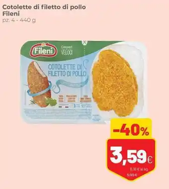 Coop Cotolette di filetto di pollo Fileni pz. 4 - 440 g offerta