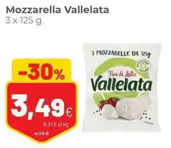 Coop Mozzarella Vallelata 3 x 125 g offerta