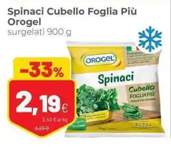 Coop Spinaci Cubello Foglia Più Orogel surgelati 900 g offerta