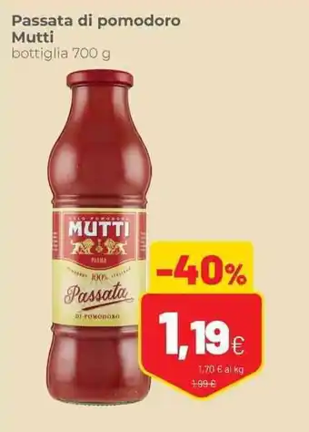 Coop Passata di pomodoro Mutti bottiglia 700 g offerta