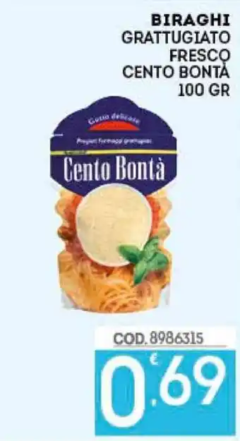 Eurocash Biraghi Grattugiato Fresco Cento Bontà 100gr offerta