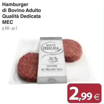Docks Cash&Carry Hamburger di Bovino Adulto Qualità Dedicata MEC g 300 - pz 2 offerta