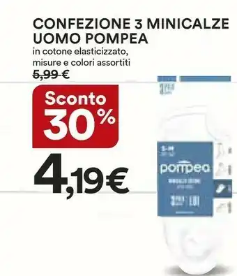 Coop Pompea Confezione 3 Minicalze Uomo offerta