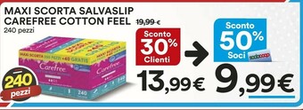 Coop Carefree Maxi Scorta Salvaslip Cotton Feel offerta