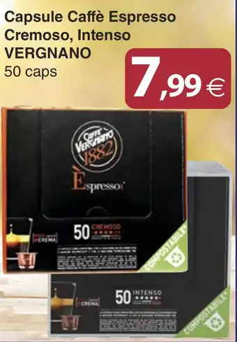 Docks Cash&Carry Capsule Caffè Espresso Cremoso, Intenso VERGNANO 50 caps offerta