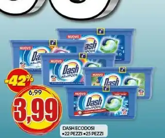 Risparmio Casa Dash Detersivo Lavatrice Ecodosi 22 Pezzi/ 25 Pezzi offerta