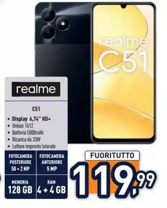Unieuro realme C51 offerta