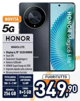 Unieuro HONOR MAGIC6 LITE offerta