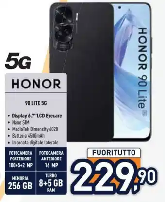 Unieuro HONOR 90 LITE 5G offerta