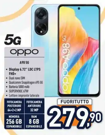 Unieuro oppo A98 5G offerta