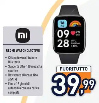 Unieuro REDMI WATCH 3 ACTIVE offerta