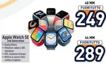 Unieuro Apple Watch SE 44 mm offerta