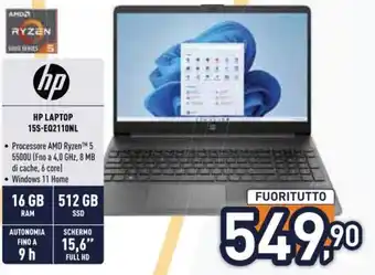 Unieuro HP LAPTOP 15S-EQ2110NL offerta