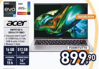 Unieuro acer SWITFT GO 14 (SFG14-71T-70HC) offerta