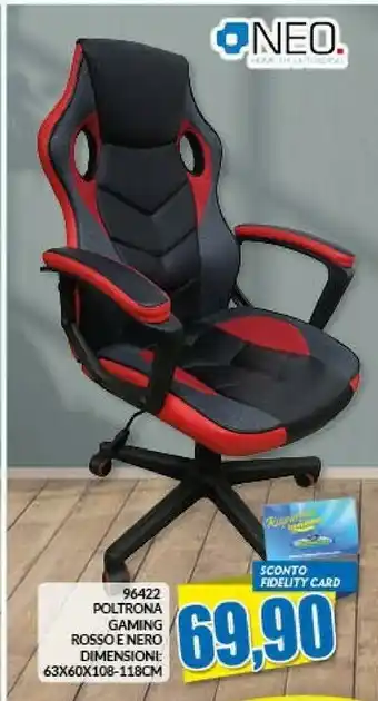 Risparmio Casa 96422 Poltrona Gaming Rosso/ Nero offerta