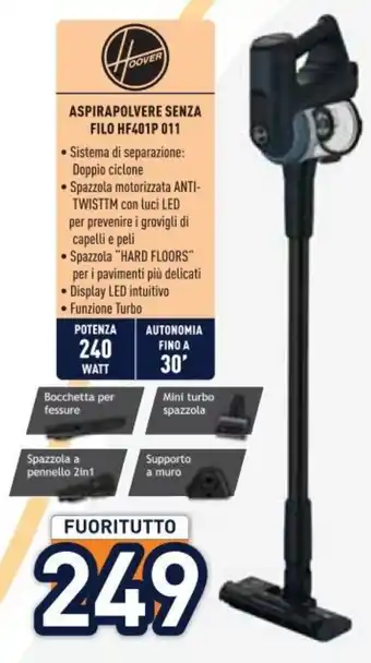 Unieuro ASPIRAPOLVERE SENZA FILO HF401P 011 offerta