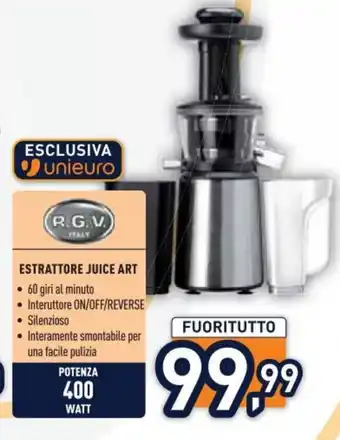 Unieuro R.G.V. ESTRATTORE JUICE ART offerta