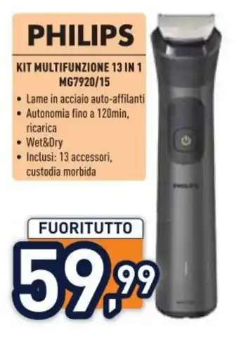 Unieuro PHILIPS KIT MULTIFUNZIONE 13 IN 1 MG7920/15 offerta