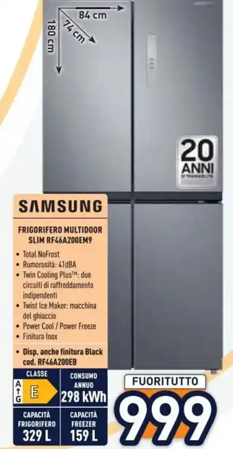 Unieuro SAMSUNG FRIGORIFERO MULTIDOOR SLIM RF46A200EM9 offerta