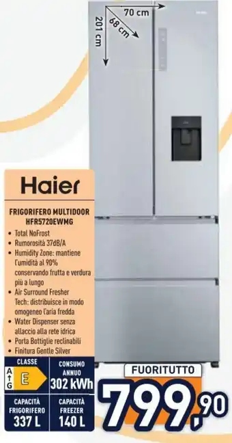 Unieuro Haier FRIGORIFERO MULTIDOOR HFR5720EWMG offerta