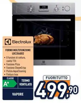 Unieuro Electrolux FORNO MULTIFUNZIONE LOC3S40X2 offerta