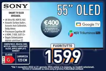 Unieuro SONY SMART TV OLED XR55A83L offerta