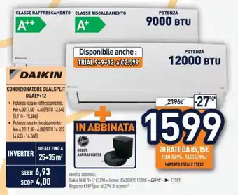 Unieuro DAIKIN CONDIZIONATORE DUALSPLIT DUAL9+12 offerta