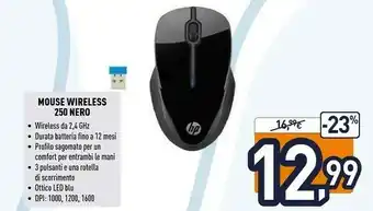 Unieuro HP Wireless Mouse 250 offerta
