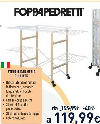 Unieuro Foppapedretti Stendibiancheria Gulliver offerta