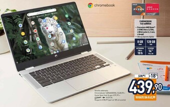 Unieuro HP Chromebook 14b-na0005nl 35,6 Cm (14") Full HD AMD Ryzen 3 8 GB DDR4-SDRAM 128 GB SSD Wi-Fi 6 (802.11ax) Chrome OS Argento offerta