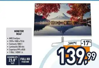 Unieuro HP M24f 60,5 Cm (23.8") 1920 X 1080 Pixel Full HD Nero, Argento offerta