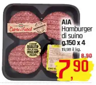 Famila Superstore AIA Hamburger di suino g 150 x 4 offerta