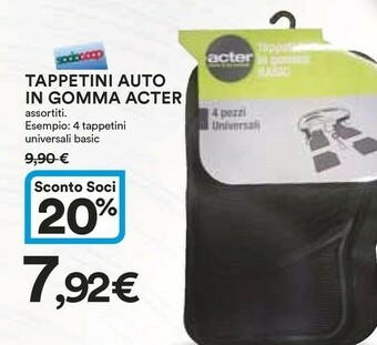 Coop Tappetini auto offerta