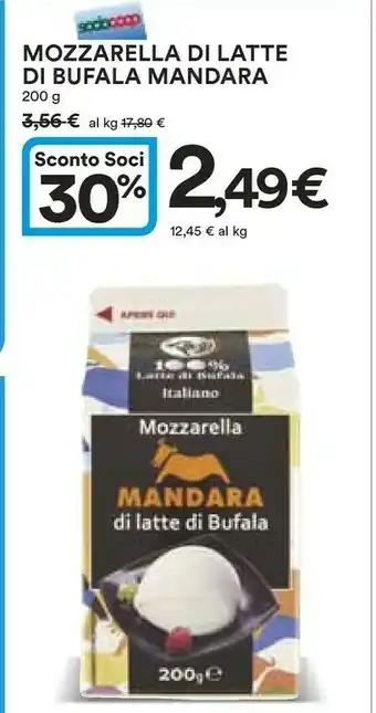 Coop Mandara Mozzarella di bufala offerta