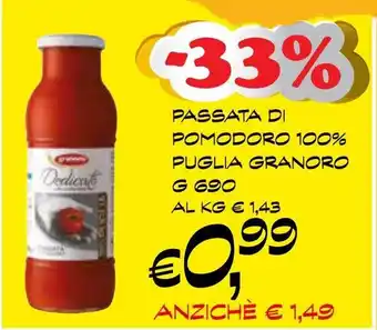 èccoMI PASSATA DI POMODORO 100% PUGLIA GRANORO G 690 offerta