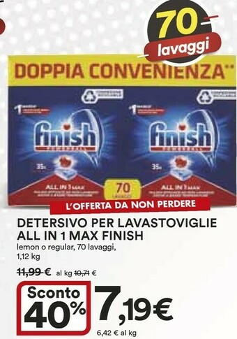 Ipercoop Finish Detersivo lavastoviglie offerta
